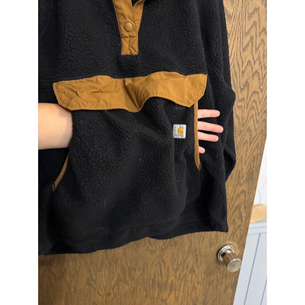 Carhartt Womens Relaxed Fit Sherpa Fleece Pullover Black Brown 104991‎ XL 16-18 - Picture 6 of 6